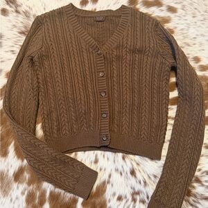 Brown Cable Knit Women's Sweater